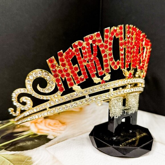 Merry Christmas Crown, Christmas Decor, Christmas Tree Topper, Christmas Gift - Picture 3 of 9
